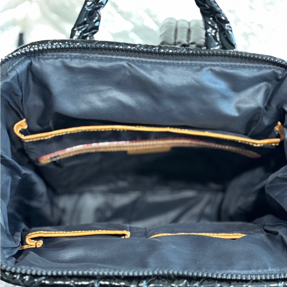 MZ Wallace Small Top Handle Backpack Patent Leather Black Lacquer Pristine! - Picture 5 of 13
